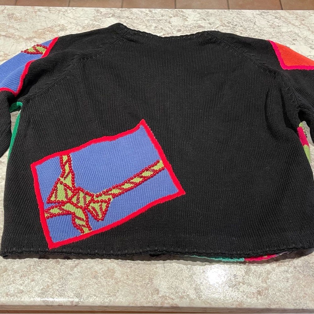 Vintage Michael Simon Holiday Gifts Bows Collectible Ugly Christmas Sweater 1996 - Picture 7 of 14